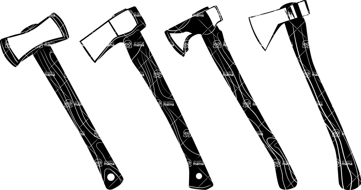 Vector silhouettes - Vector Axe Silhouettes Set